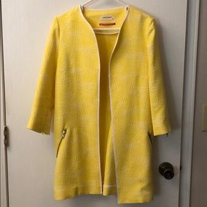 Yellow print long jacket from Paris